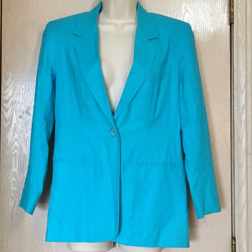 ❌DONATED❌Turquoise one-button blazer ✅see pics/desc - 6P